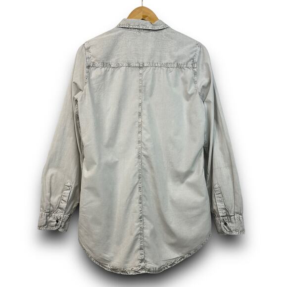 California Moonrise Faded Wash Gray Pearl Snap Shirt Long Sleeve Size Large - Picture 4 of 5